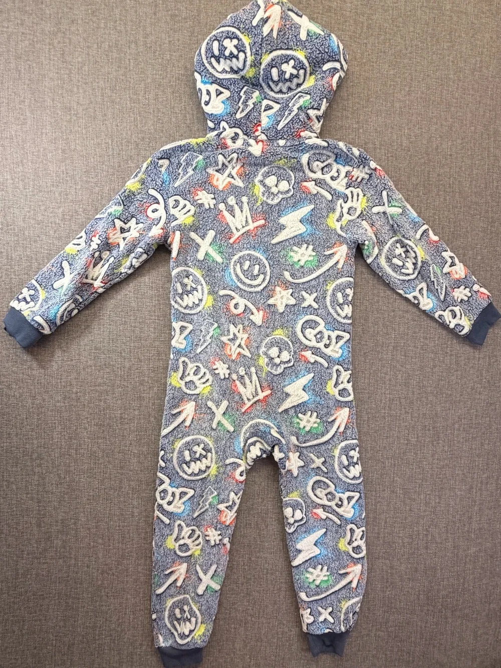 The Children's Place glow in the dark Hooded Fleece pijama One-Piece Print small